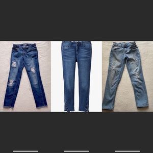 Three pair (3) Girls’ size 10 jeans-Cat and Jack, Justice
